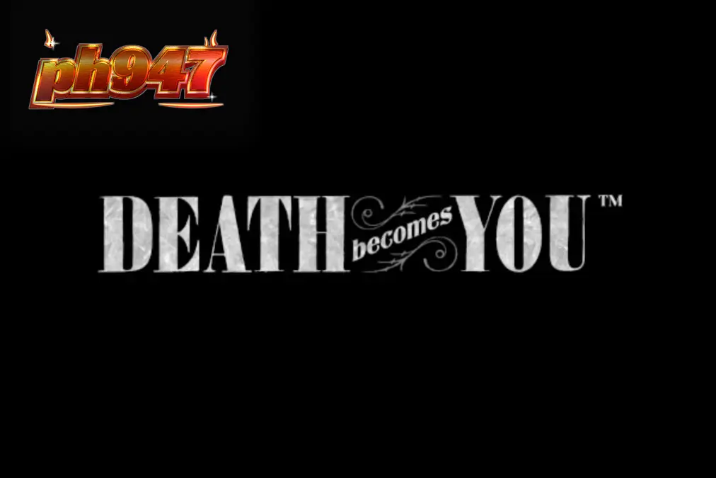 Isang madilim at gothic na slot machine interface na may mga pulang arko at neon na simbolo mula sa Death Becomes You.